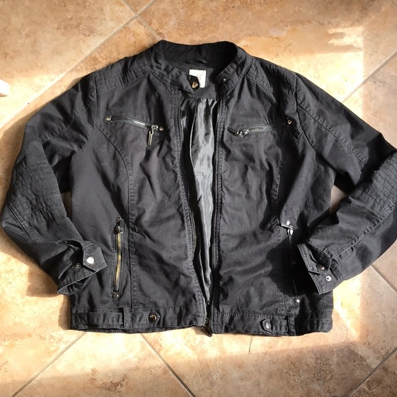Black biker zipper jacket - Picture 1 of 4